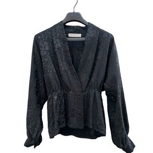 Givenchy Nouvelle Boutique Vintage Blouse Top SMALL Burnout Silk Dolman Sleeve